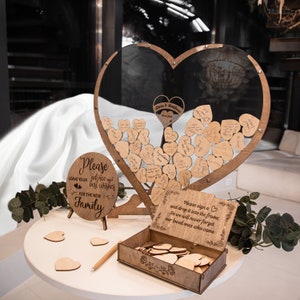 Wooden Ceremony Decor, Heart Guest Book Alternative, Drop Box Decorations, Baby Shower Gift, Guest Book Sign