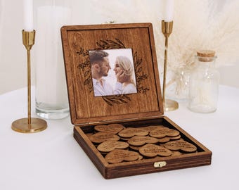 Caja con motivos por los que te amo, regalo de aniversario, rompecabezas de corazón