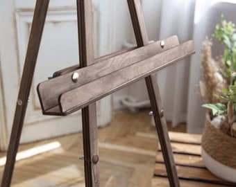 Cavalletto portatile per decorazioni di nozze rustiche Boho di WeddingByEli, espositore per cartello di benvenuto, naturale, tela, grande cavalletto per foto in legno