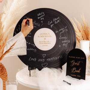 Custom Wedding Vinyl Record Guest Book, Audio Guestbook Alternative Sign for Birthday, Bridal Shower, Anniversary, Gift for Music Lover image 9