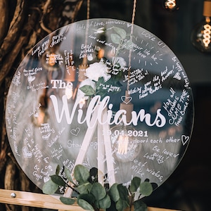 Wedding Guest Book Heart Circle Sign, Rectangle, Acrylic GuestBook Sign, Wedding By Eli, Personalized Acrylic Guest Book Alternative
