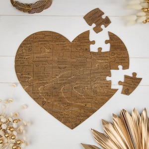 Memorial Long Distance Relationship Gift for Her, Engagement Gift, Box Reasons Why I Love You for Mom, Birthday & Anniversary Heart Puzzle