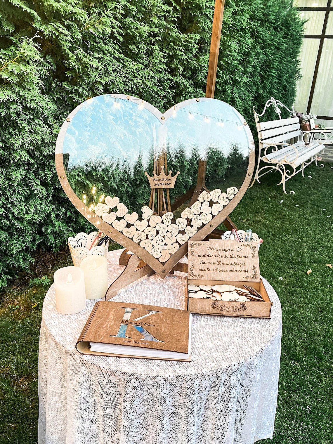Hearts Wedding Guest Book Alternative from WeddingByEli Etsy
