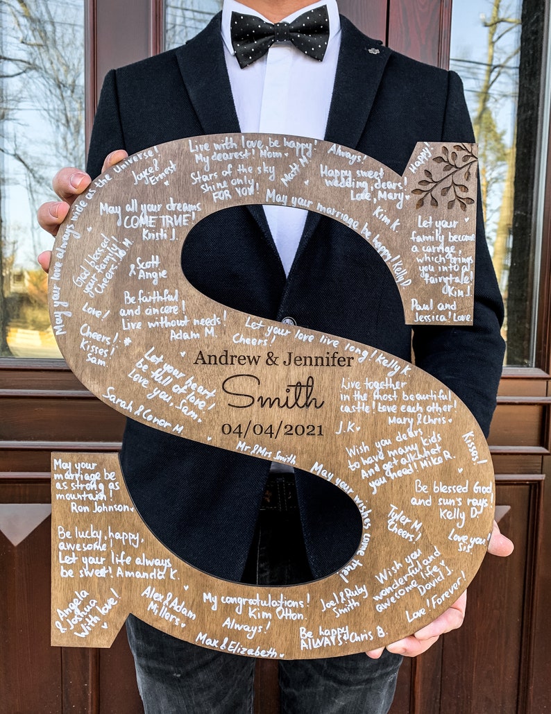 Wedding Guest Book Personalized Letter Form from WeddingByEli Etsy