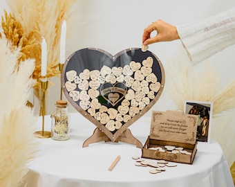 Wood Heart Drop Box Guest Book Alternative, Wedding Keepsake