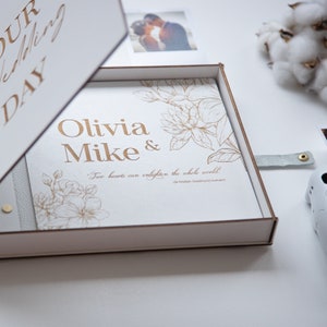 Mini libro degli ospiti Polaroid, album fotografico rettangolare, regali personalizzati di fidanzamento e anniversario, decorazioni per la tavola di nozze primaverili di WeddingByEli