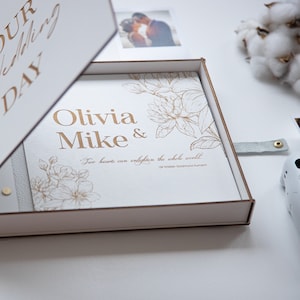 Mini Polaroid Guest Book, Rectangle Photo Album, Personalized Engagement and Anniversary Gifts, Spring Wedding Table Decor By WeddingByEli