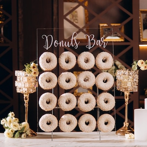 Personalized Acrylic Donut Wall Stand, Wedding Dessert Display, Party Treat Holder