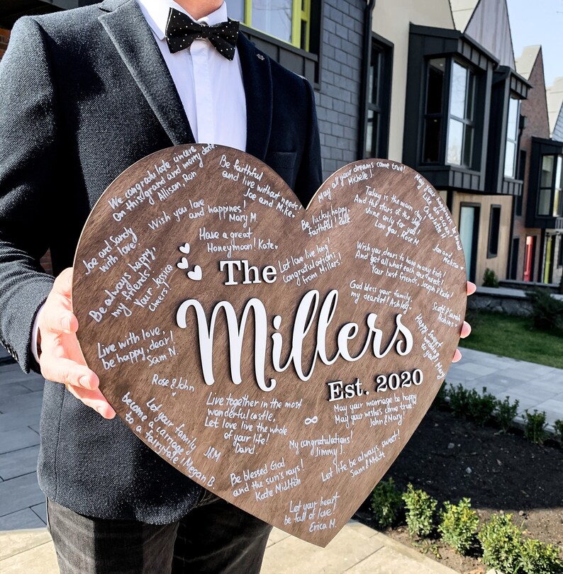 Heart Wedding Guest Book Alternative From Weddingbyeli Etsy