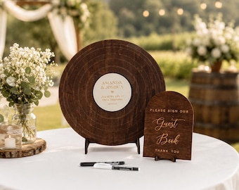 Personalized Wedding Guest Book Alternative, Custom Vinyl Record Guestbook, Unique Wedding Decor
