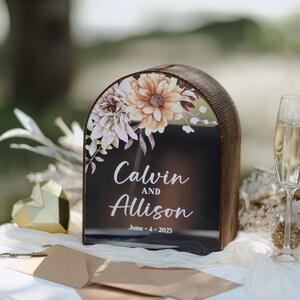 Personalized Rustic Keepsake Card Box, Custom Modern Floral Card Box, Bridal Shower Card Box, Memory Box