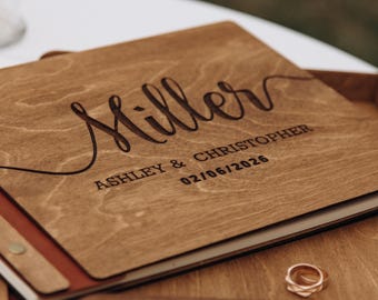 Presente de casamento, livro de assinaturas rústico da WeddingByEli, decoração personalizada para chá de panela em estilo boho, livro de fotos para assinaturas, outono, inverno, primavera e verão.