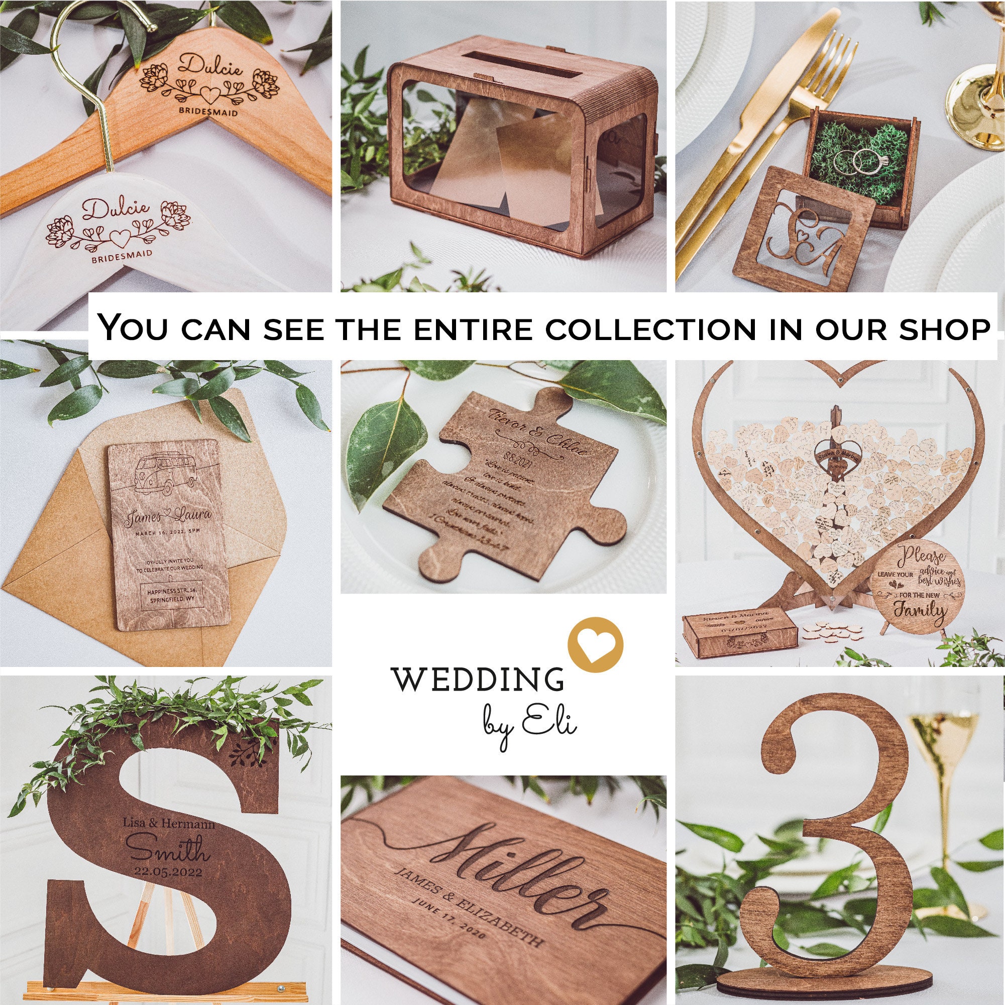 Details about   Personalised Oak Wedding Drop box Guest Book including Hearts