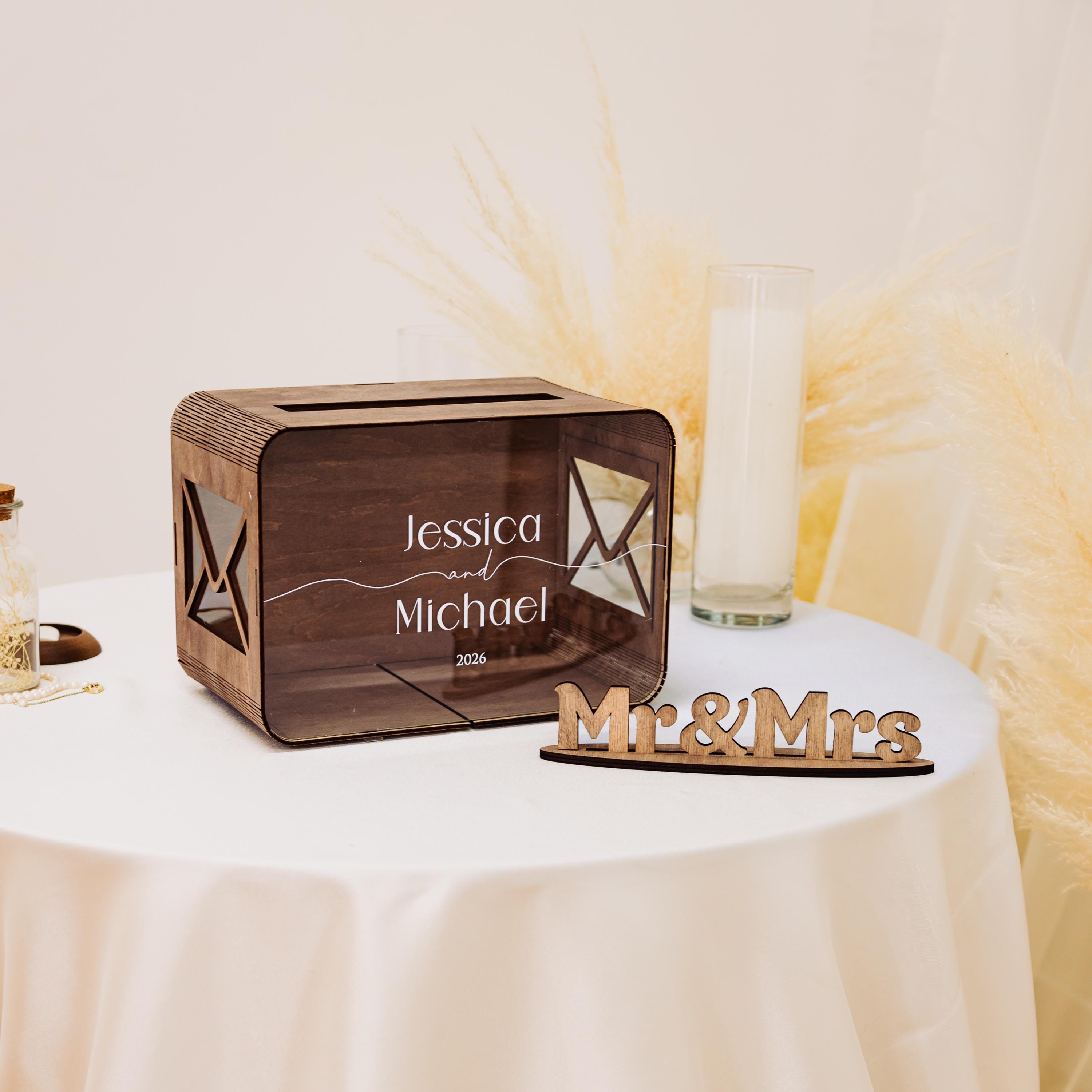 Scatola Dei Ricordi In Legno Di Pino Personalizzata – Design Floreale Bohémien – Per Matrimonio Con Nomi, Data E Luogo – 5 Dimensioni (16-36 Cm)
