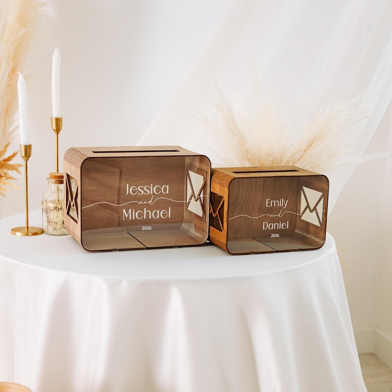 Personalized Rustic Wedding Card Box: Boho Wooden Keepsake - Etsy