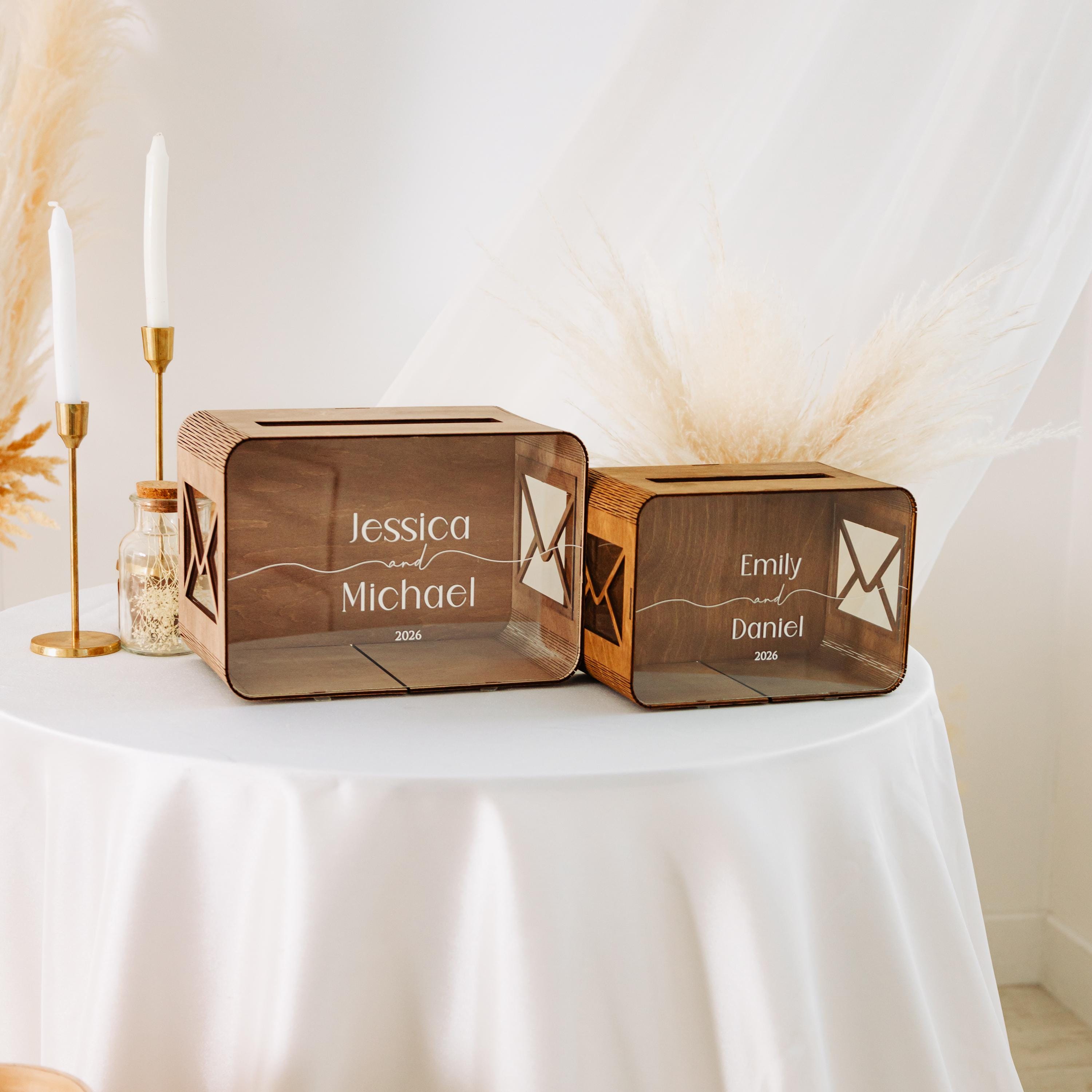 Personalized Rustic Wedding Card Box: Boho Wooden Keepsake - Etsy