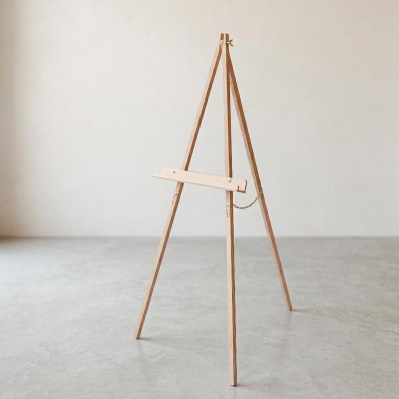 Wooden Wedding Easel for Sign, Floor Standing Display Stand for Welcome Sign, Rustic Wood Easel Stand, Foldable Art Easel for Event Decor