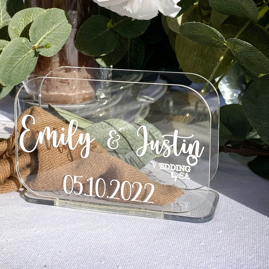 Modern Personalized Napkin Holder Acrylic Wedding Coffee Etsy