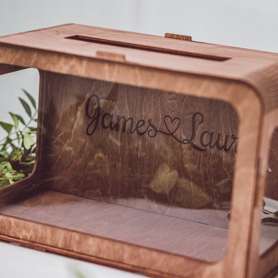 Wood and Acrylic Card Box Boho Wedding Post Box Wedding Etsy