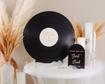 Personalized Record Guest Book Alternative, Music Wedding Theme, Music Lover Gift, Personalized Gift for Couple