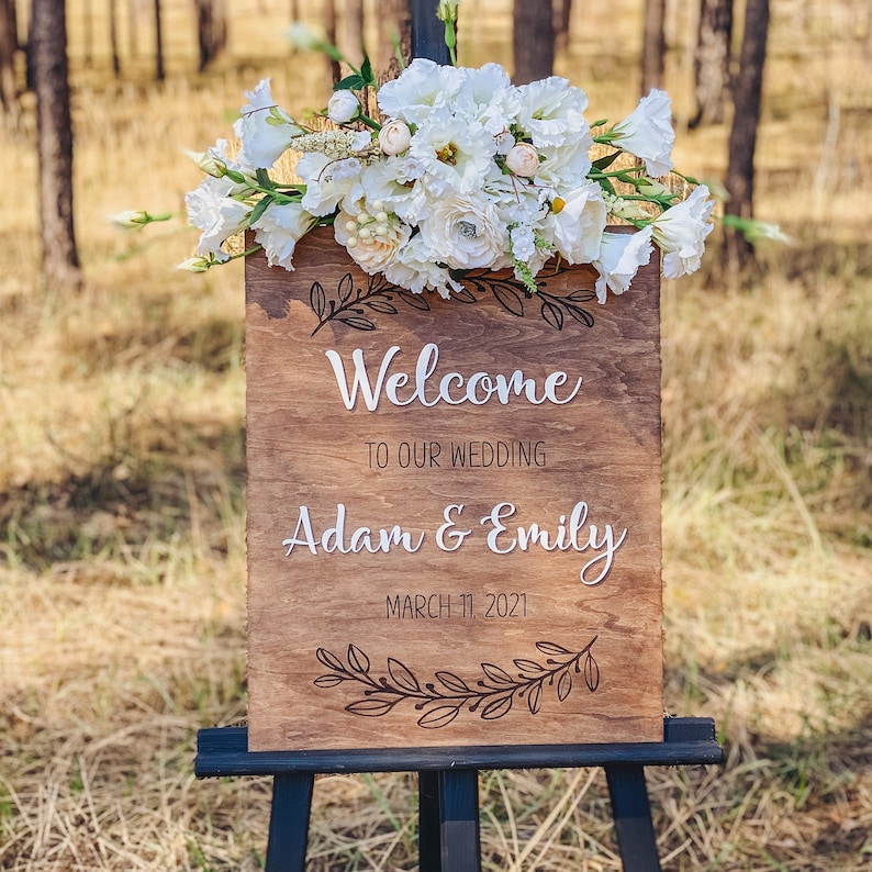 Rustic Wedding Decor Wedding Reception Welcome Sign Vertical rectangle