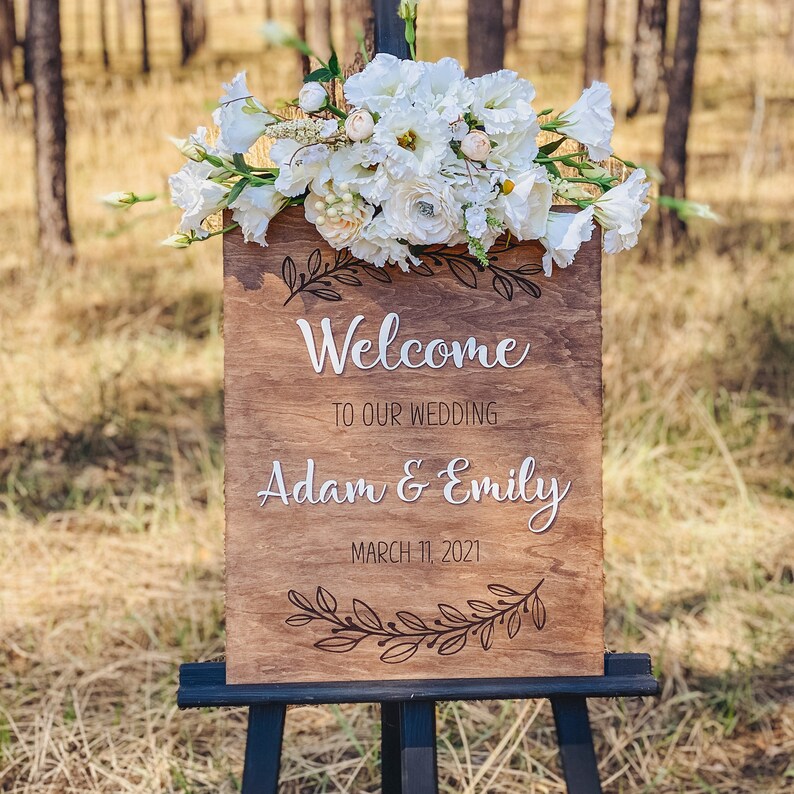 Rustic Wedding Decor Wedding Reception Welcome Sign Vertical rectangle