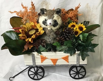 Woodland, Harvest, Wagon, Centerpiece, Fall, Thanksgiving Decor, Leaves