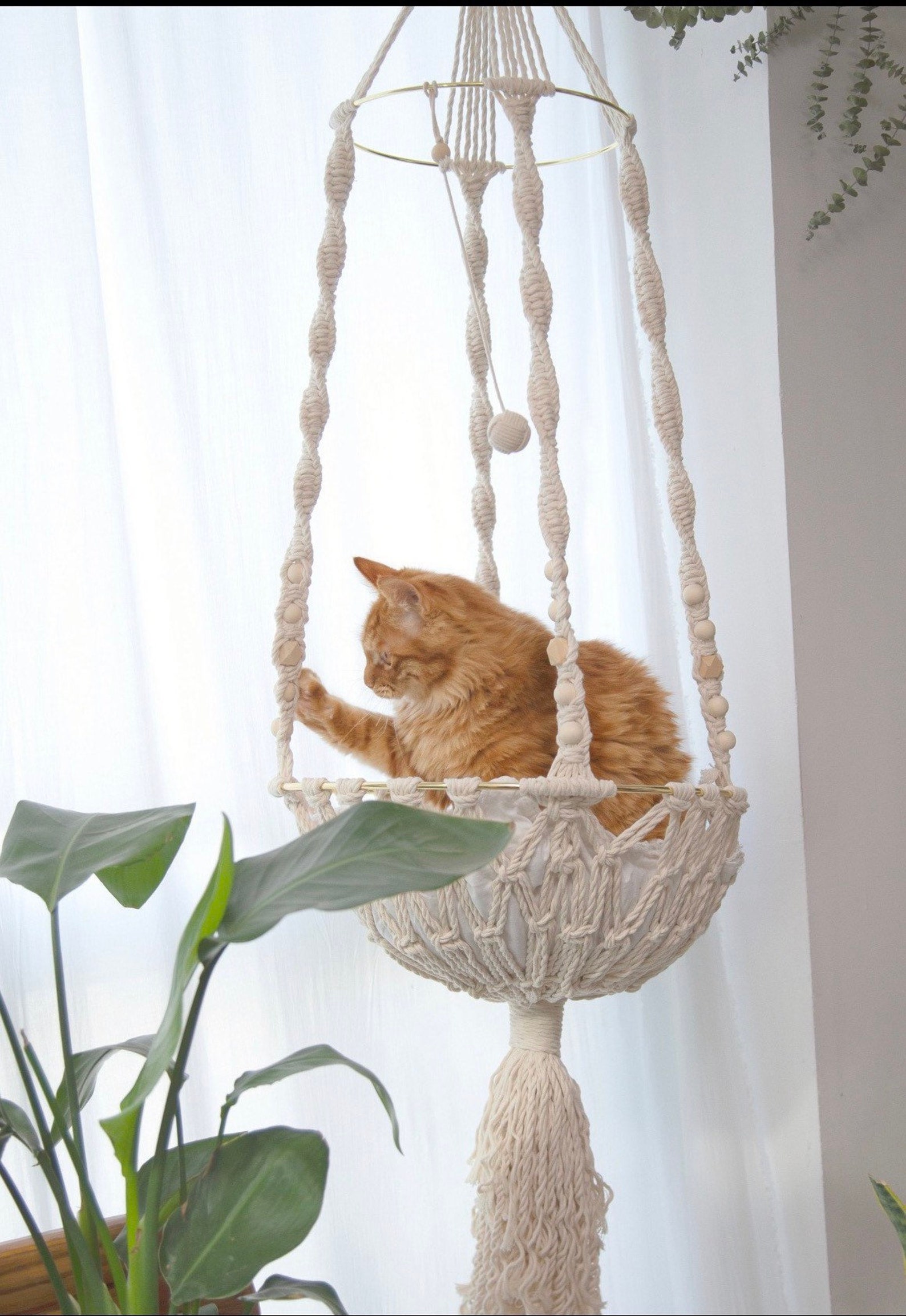 macramé hamac chat