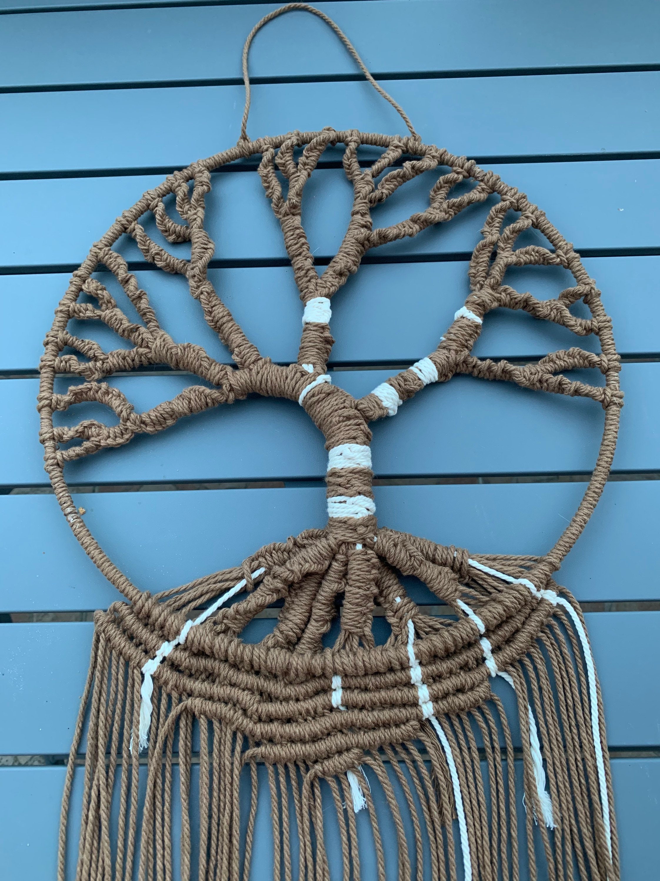 Arbre de Vie en Macramé , Décoration Mur, Mur Accrochant, Cercle