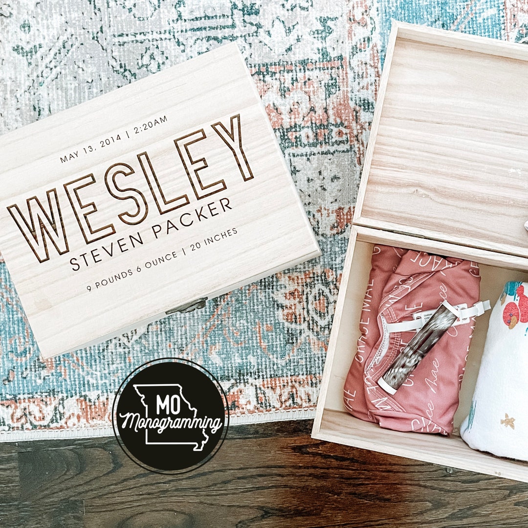 Personalized Baby Keepsake Box Engraved Etsy