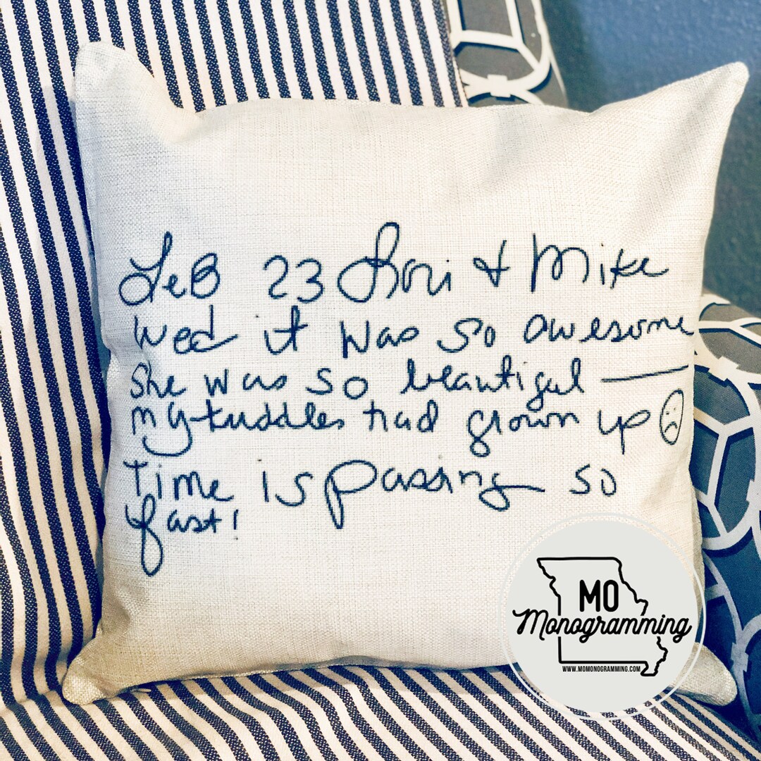 Custom Handwriting Pillow Etsy