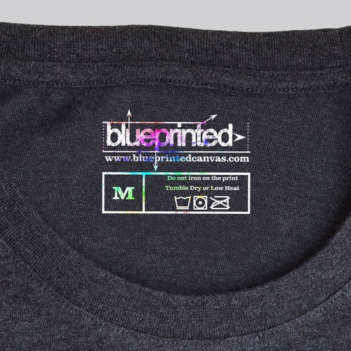 Custom Tagless Iron-On Labels - 12 Pack Full Color Heat Transfer T-Shirt Labels