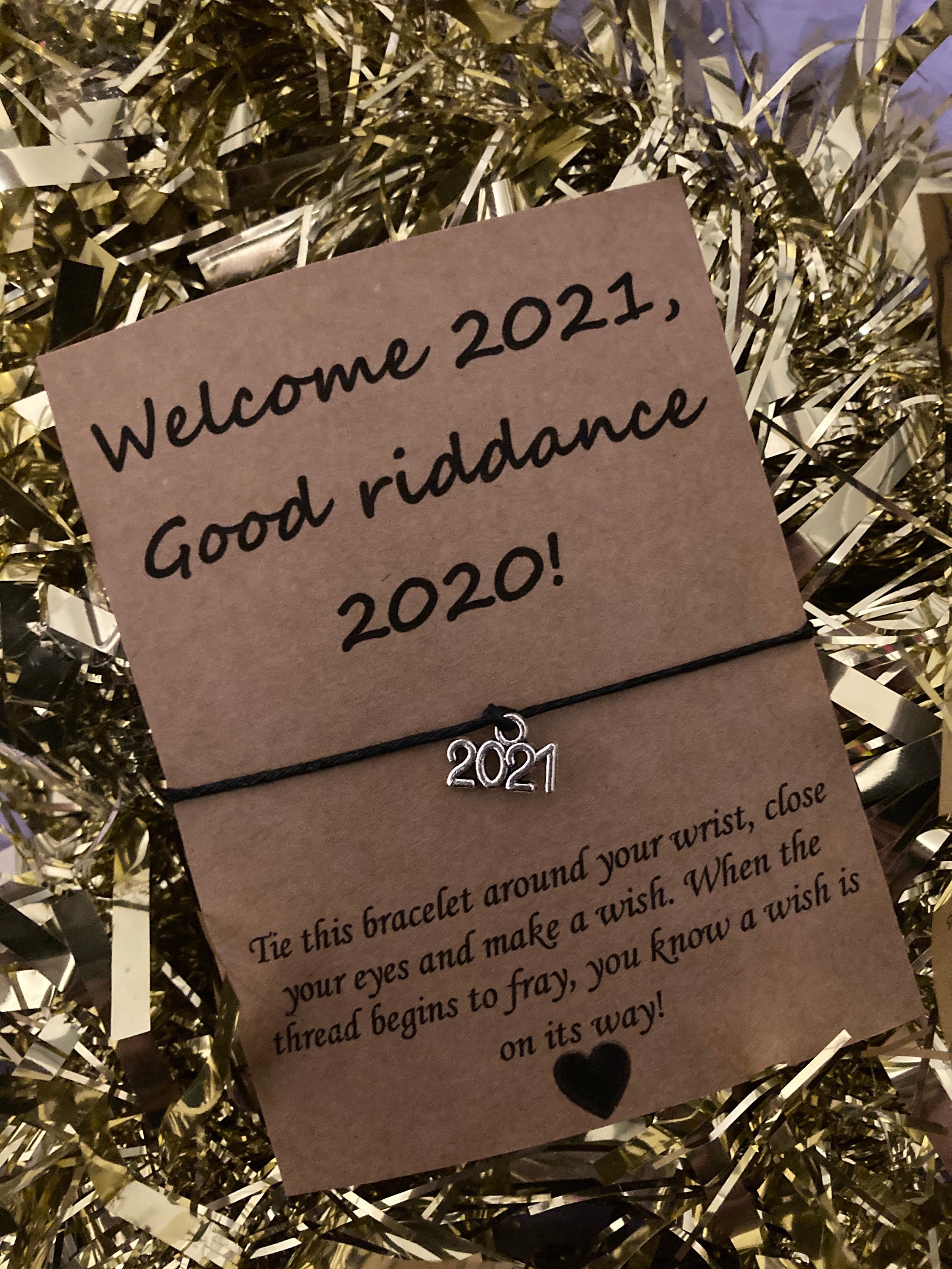 Good riddance 2021 Christmas wish friendship charm