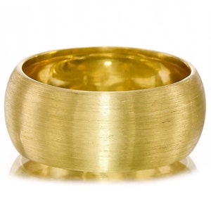 Unisex Thick 14K Yellow Gold  Wedding Band with Matte Finish
