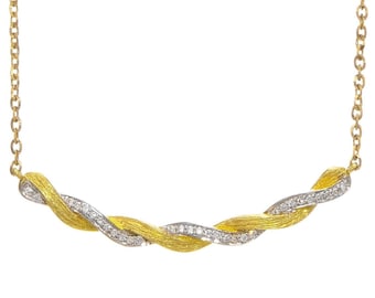 Elegant Unique Two Tone Gold Necklace