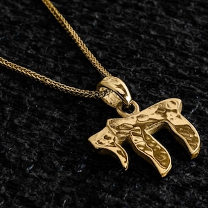Modern Solid 14K Gold Chai Necklace