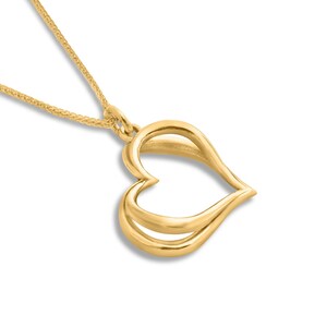 Butterfly Inspired Hollow Double Heart 14K Gold Necklace image 3