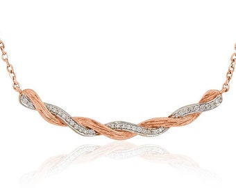 Vertical Swirling Diamonds Necklace