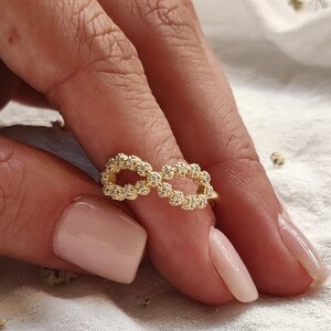Diamond Infinity Ring / 14K Gold Infinity Ring / Gold and Diamond Infinity Ring / Solid Gold Infinity Ring / Infinity Ring / Love Ring Gift