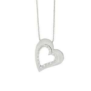 Lovely Hollow Gold Double Heart Necklace with Diamonds image 6