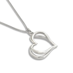 Butterfly Inspired Hollow Double Heart 14K Gold Necklace image 5