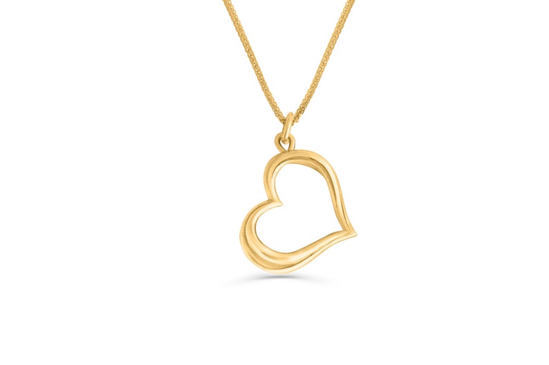 Butterfly Inspired Hollow Double Heart 14K Gold Necklace image 6