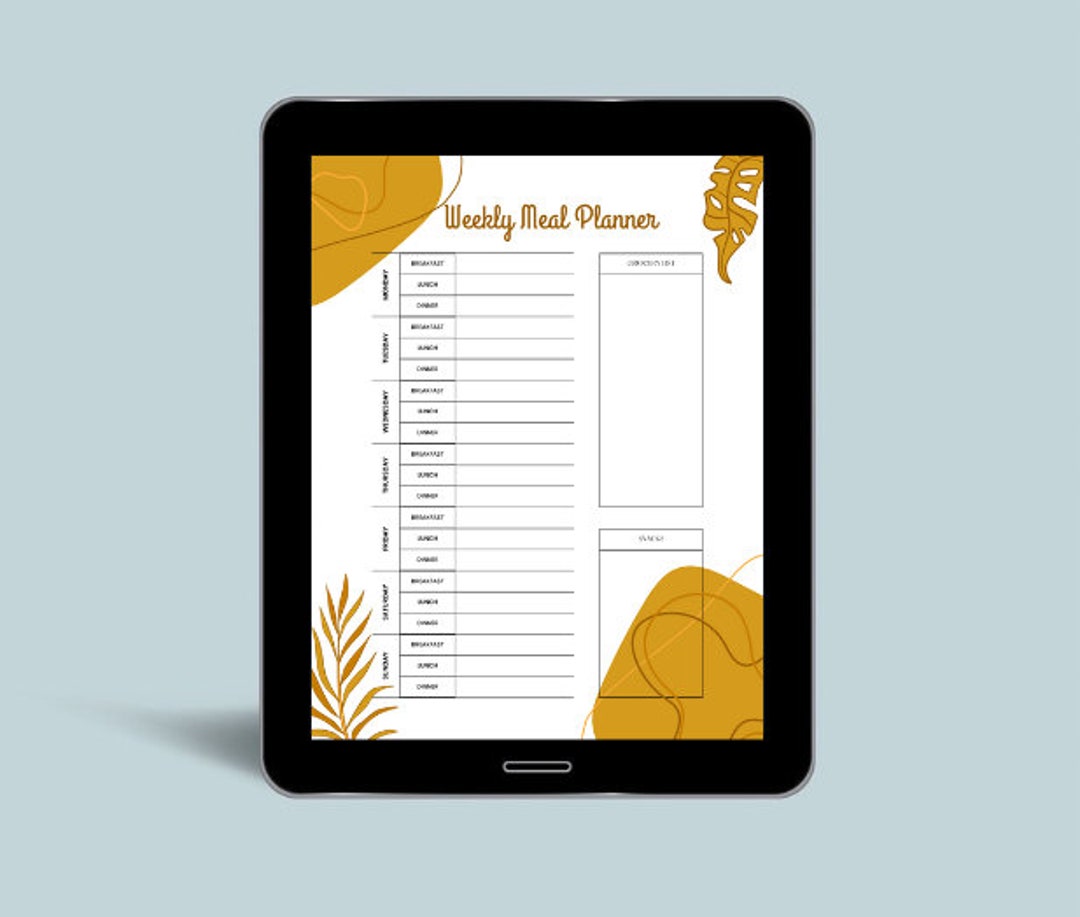 Cute PRINTABLE Weekly Meal Planner - Etsy