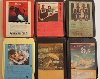 Vintage 8-Track Tapes - Meat loaf, Daryl Hall and John Oats, Supertramp, Boney M, Styx, Blondie