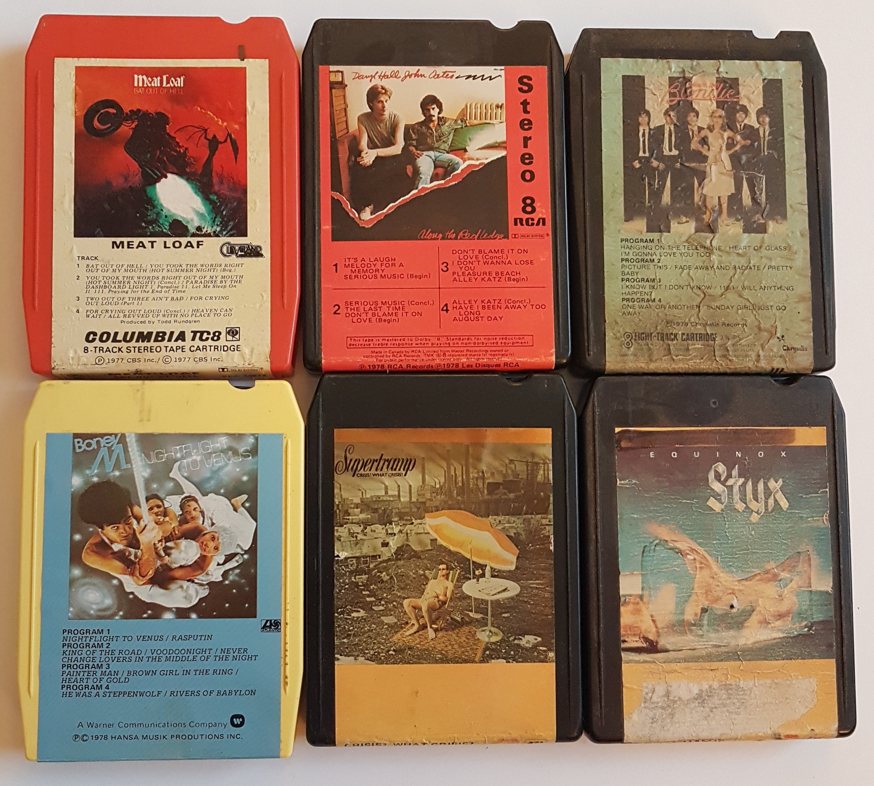 Vintage 8-track Tapes - Meat Loaf, Daryl Hall and John Oats