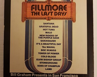 Cinta rara de 8 pistas Fillmore The Last Days Part 1 Bill Graham Grateful Dead Santana