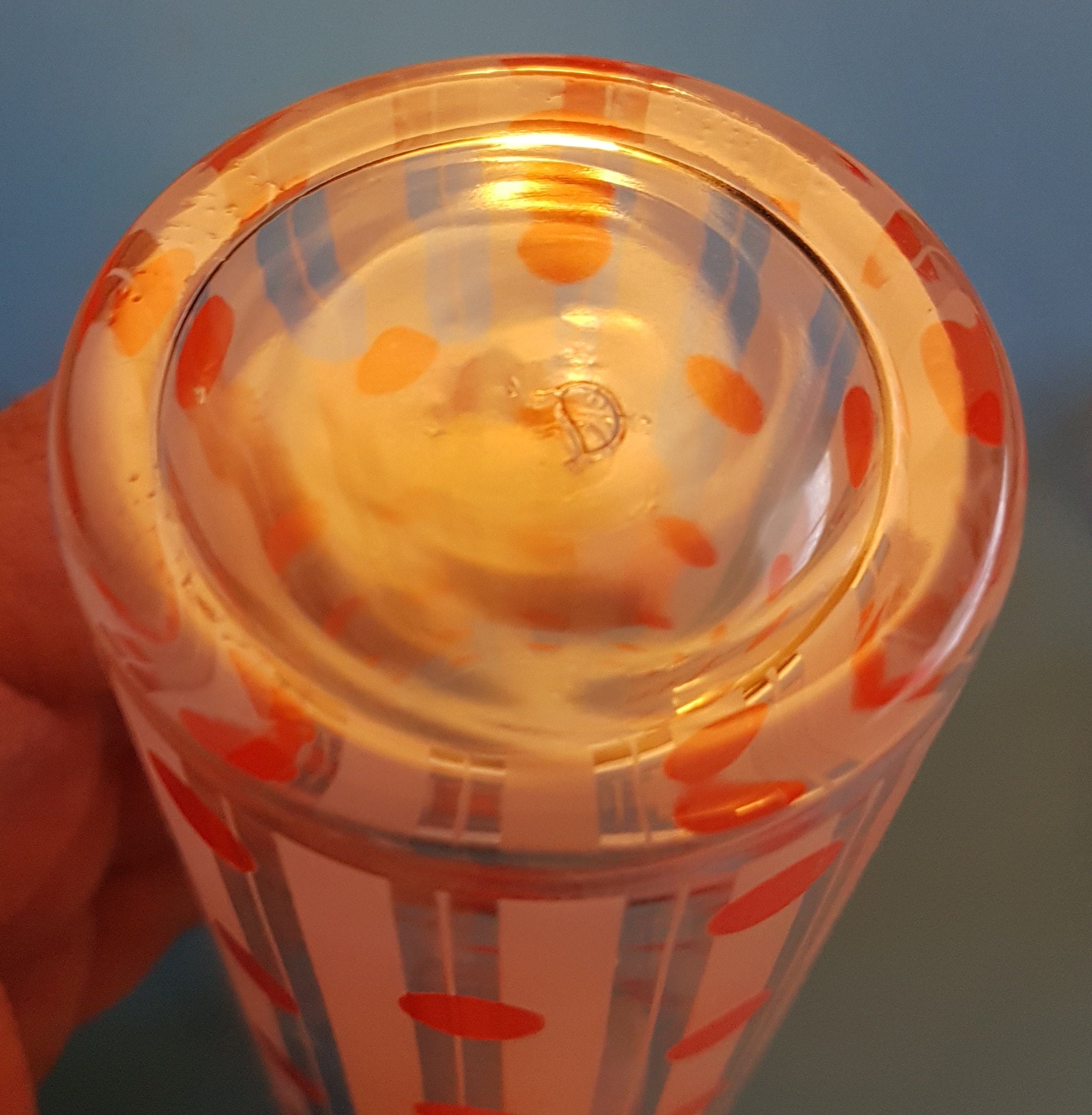 Dominion Tom Collins Glasses Red Polka Dots With White Stripes Etsy