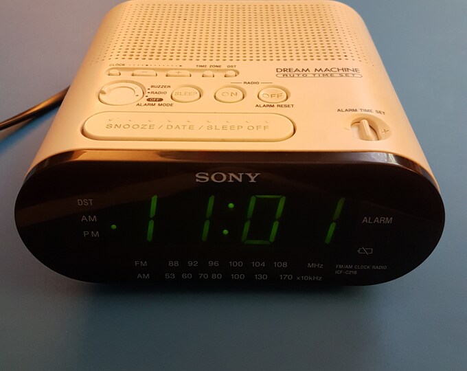 White Sony Dream Machine Alarm Clock Radio ICF C218 Oval Sony Etsy