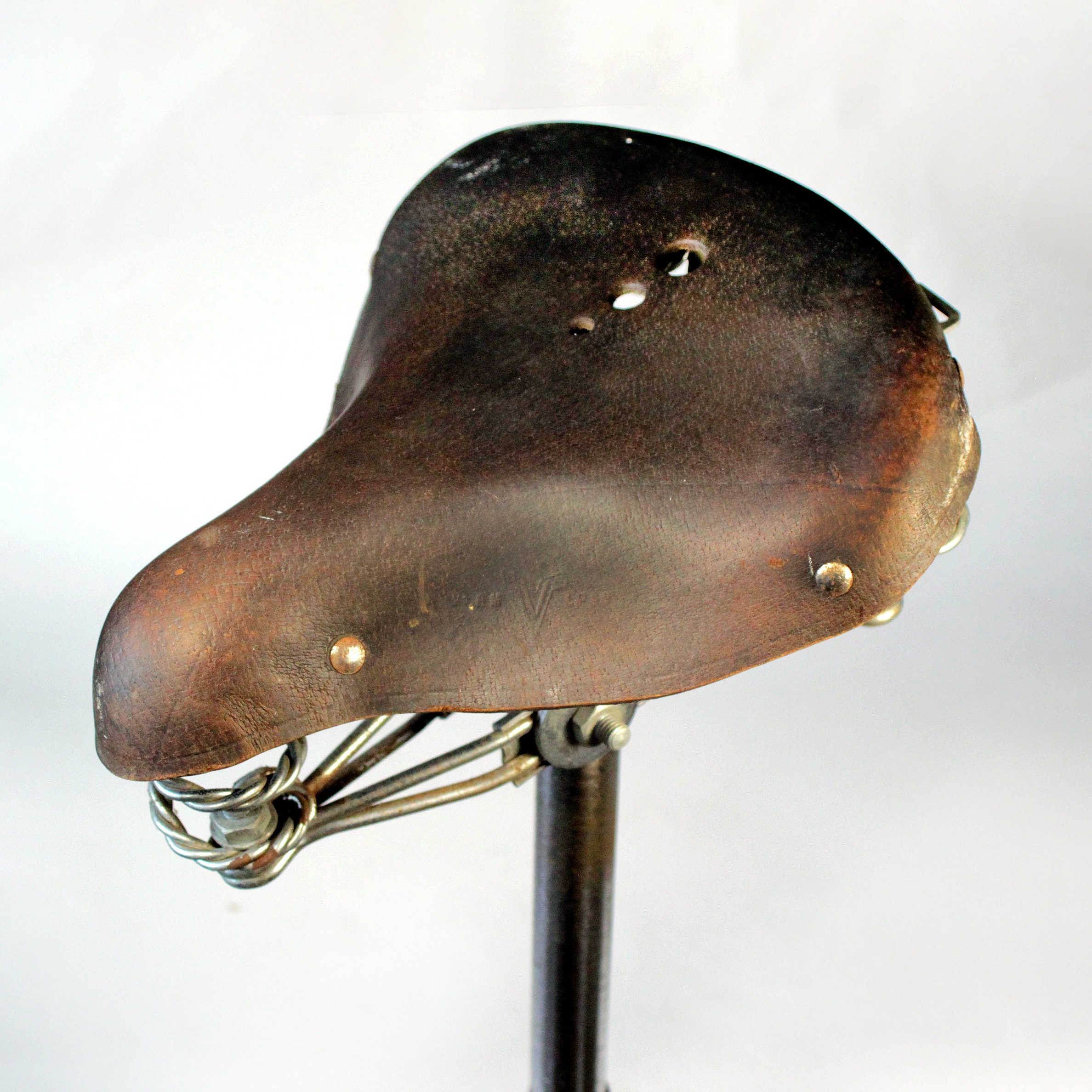 Vintage leather bicycle seat Etsy