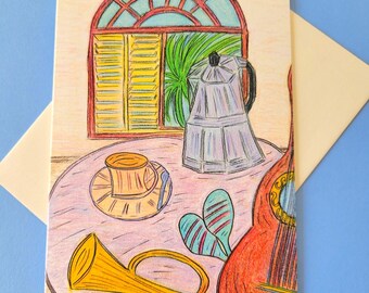 Coffee Cafe Blank Note Card